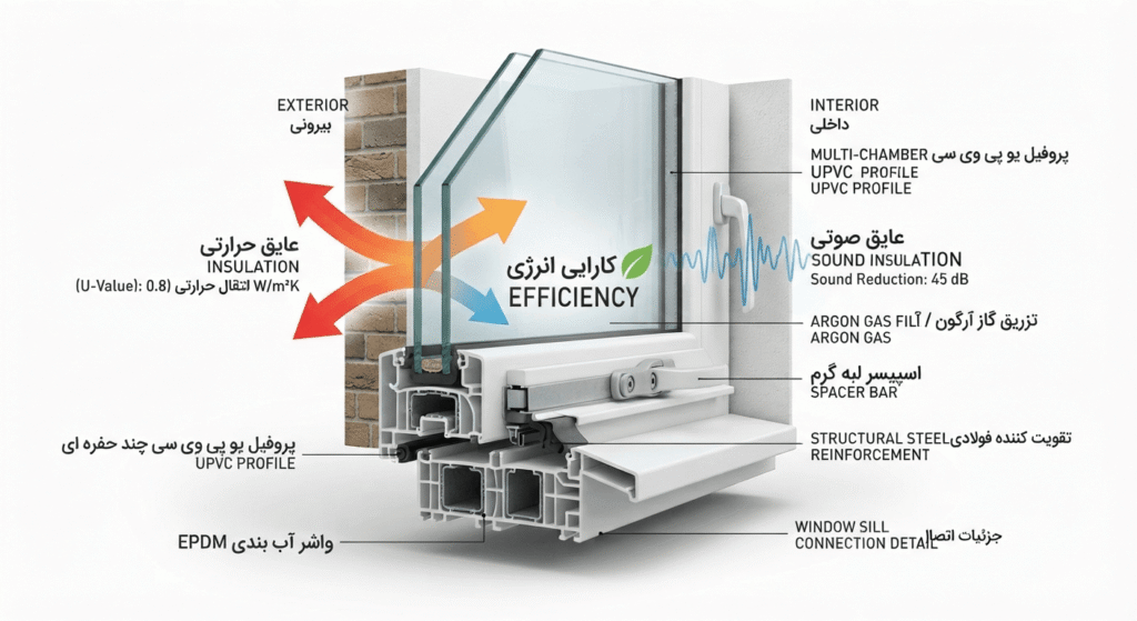 ساختارپنجره دوجداره upvc