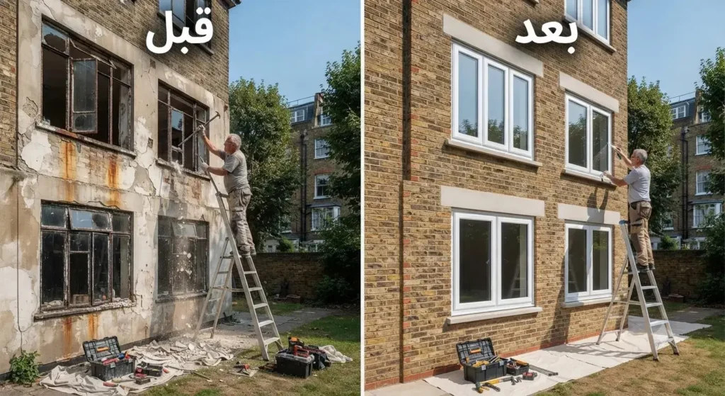 تعویض پنجره قدیمی با پنجره دوجداره upvc